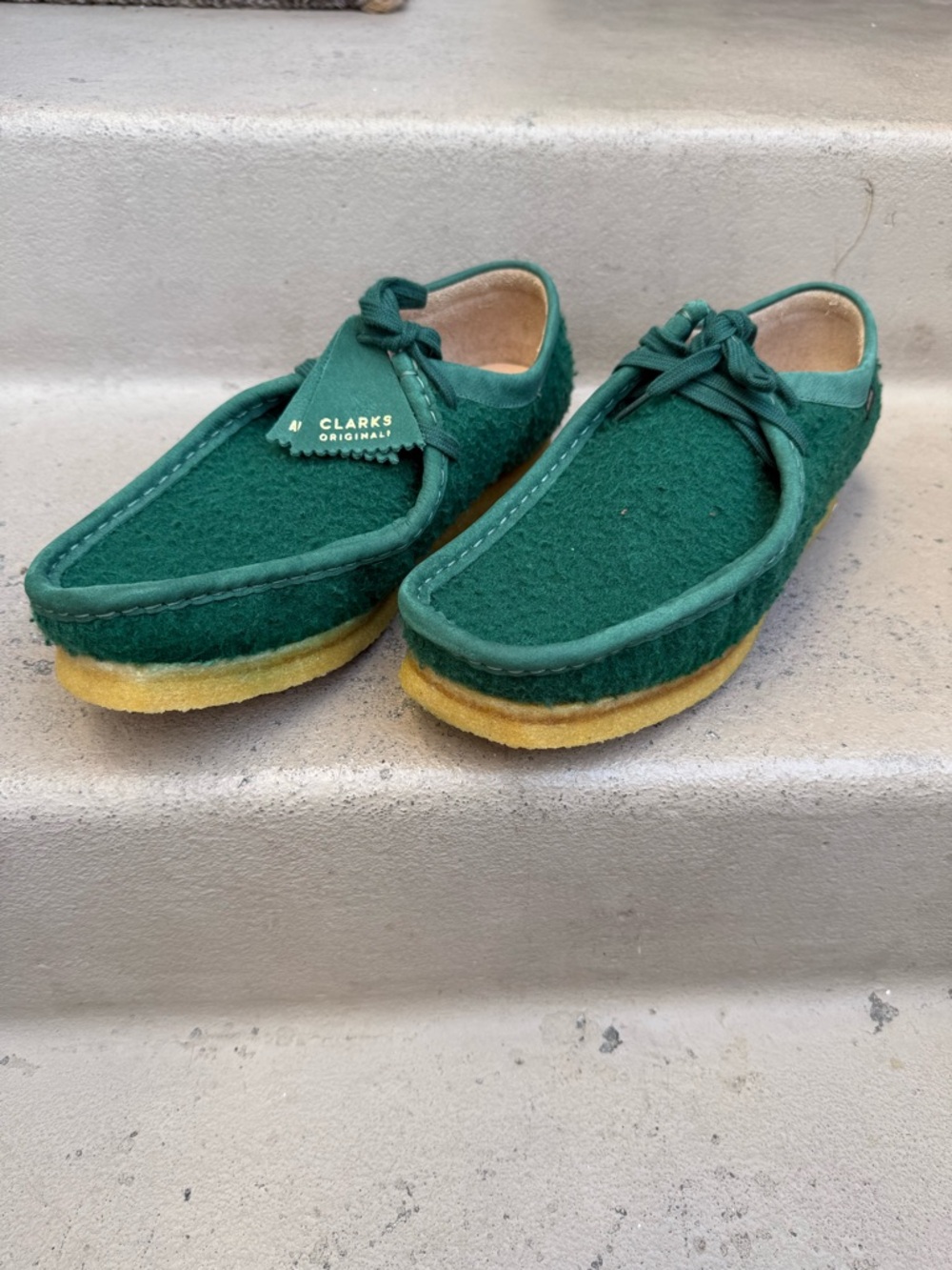 Clarks Originals Wallabee Aime Leon Dore Green Casentino Wool